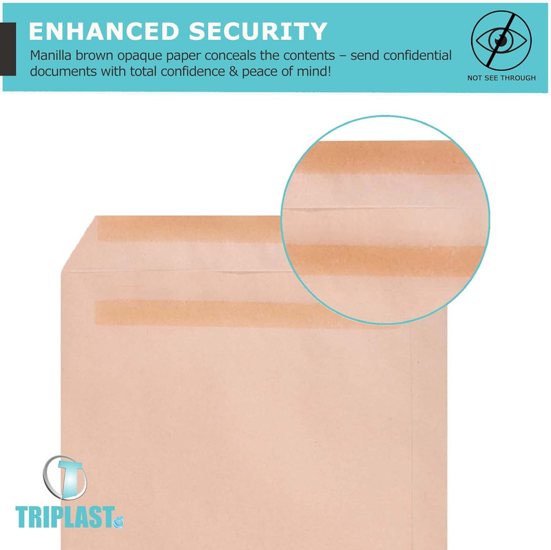 50 X C5 Manilla Self Seal Security Envelopes (Size: 229X164Mm) | Fully Opaque, S gallery
