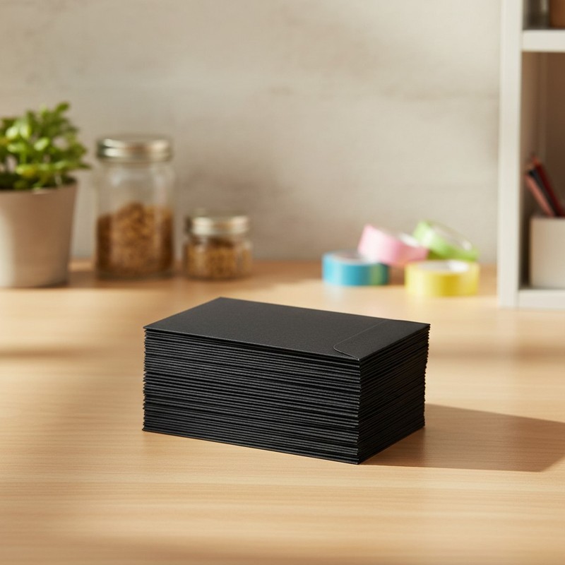 200 Pack Elegant Black Coin Envelopes 2.25”x3.5” – Self-Adhesive Closure