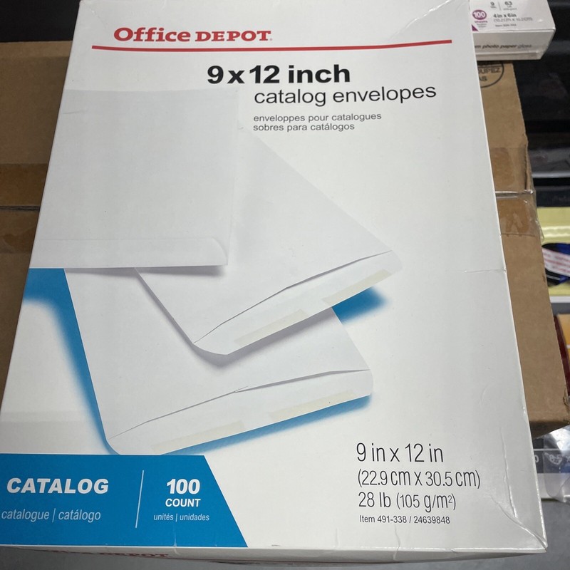 Office Depot 9″ x 12″ Catalog Envelopes White 100 Count S8