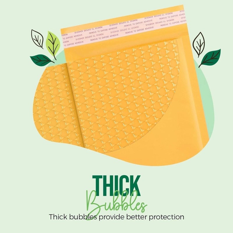 Bubble Mailers 4x8" Kraft Padded Envelopes 200 Pack Small Bubble Envelopes Us... gallery
