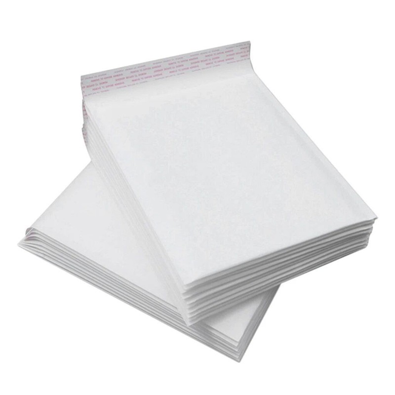 50 #0 6×10 White Kraft Paper Padded Bubble Mailers