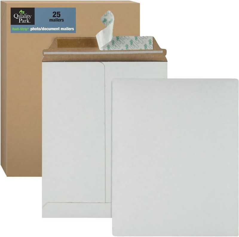 Photo Document Mailers, Redi-Strip Self Seal Closure, Rigid Stay Flat Mailer, Wh