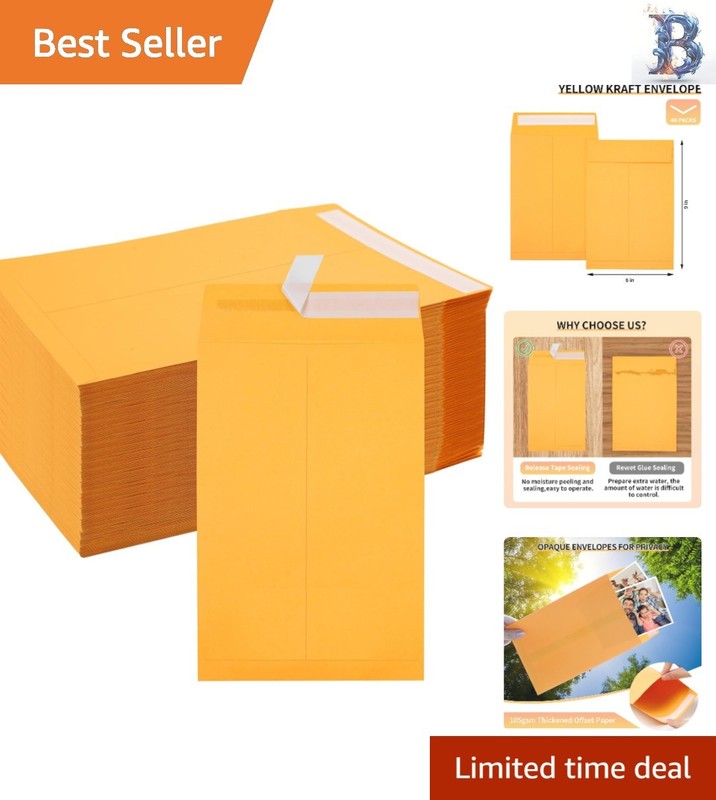 Secure & Opaque 6×9 Self-Seal Kraft Envelopes – Perfect for Invites & Documents