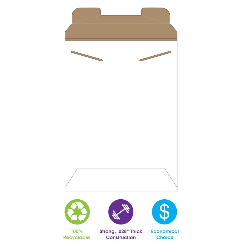 13" x 18" Stayflats Rigid Flat Mailers, White, for Keeping Documents, Photos,... gallery