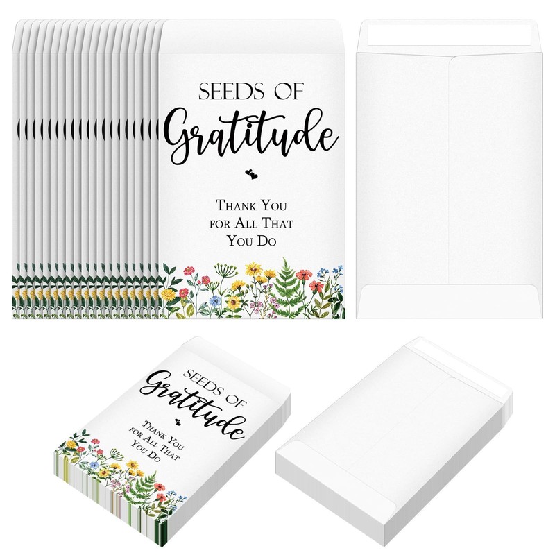 100 Pack Wildflower Packets Adhesive Thank You Packets Rustic Floral Seeds St…