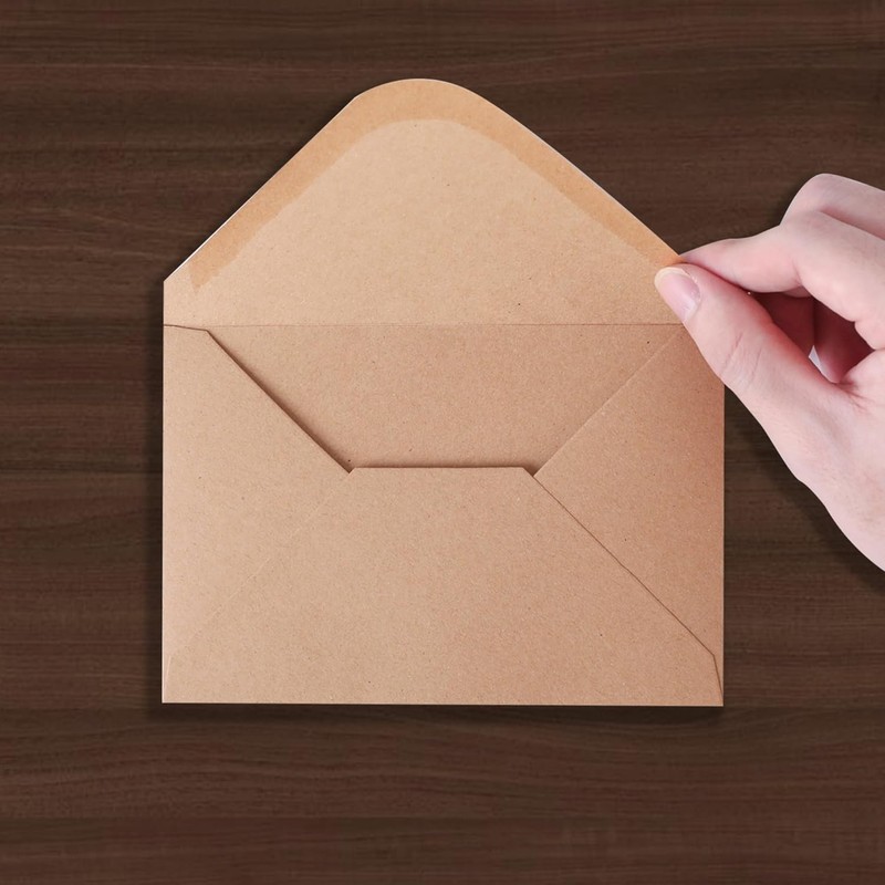 50 Pack Kraft Paper Envelopes 4x6 Inch Brown V-Flap Gummed Flap A4 Envelopes gallery