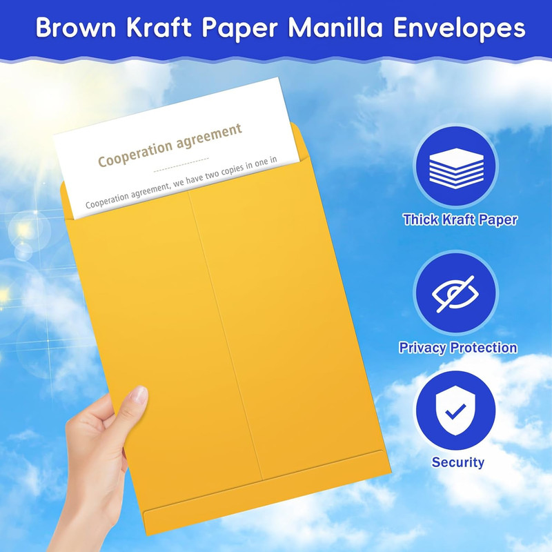 25 Pack 9 X 12 Catalog Mailing Envelopes, Self-Seal Brown Kraft Manilla Envelope gallery