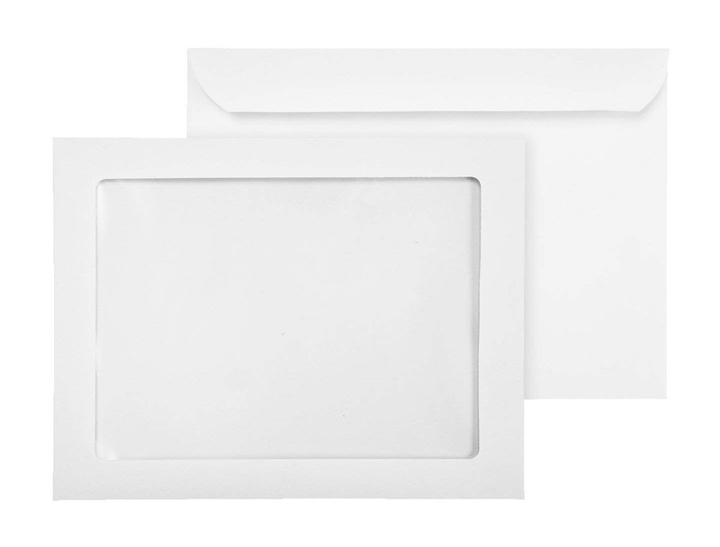 EnDoc 9×12 Full Face Window Envelopes – 28lb Paper. Bright White 9 x 12 Inche…