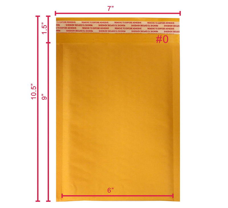 Self Seal Kraft Bubble Padded Envelope Mailers Shipping Bag #0 6″X9″ In 250pcs