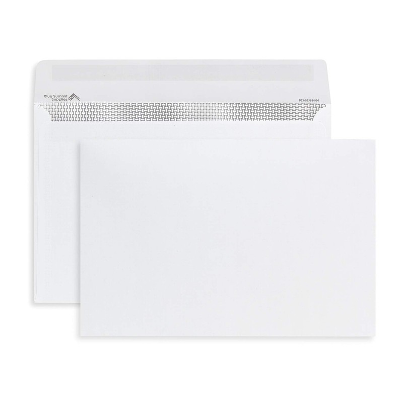250 6×9 White Open Side Latex Self Seal Security Booklet Envelopes Catalog