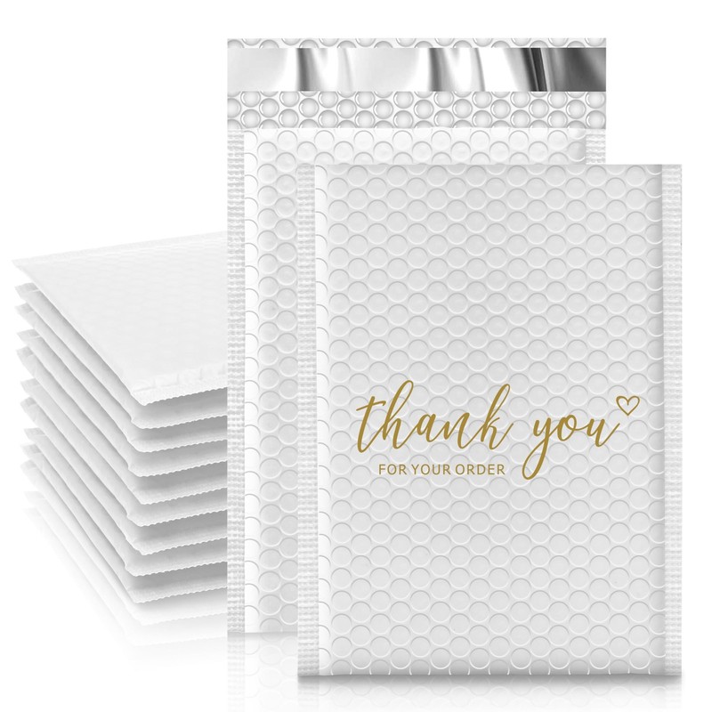 JinRuiKJ Thank You Bubble Mailers 6x10" 25 Pk Padded Envelopes Strong Adhesive