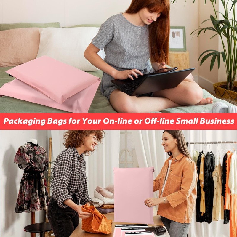 Poly Mailers Multi Size Pack, 30Pack Pink Shipping Bags, Packaging Bags, Self... gallery