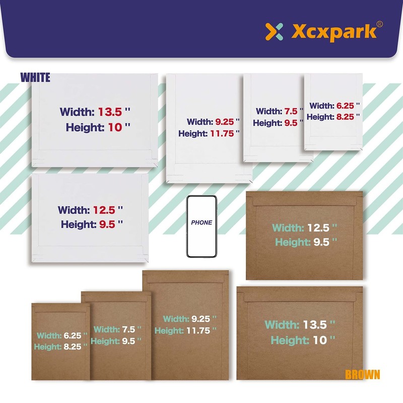 36 Pack white Rigid Mailers 10 x 13.5 inches, Self Seal Photo Document Mailer... gallery