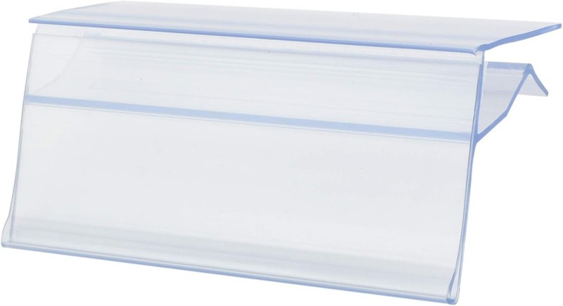 Glass Shelf Label Holders with Inserts Fits 1/4" to 3/8" Shelving - 30...