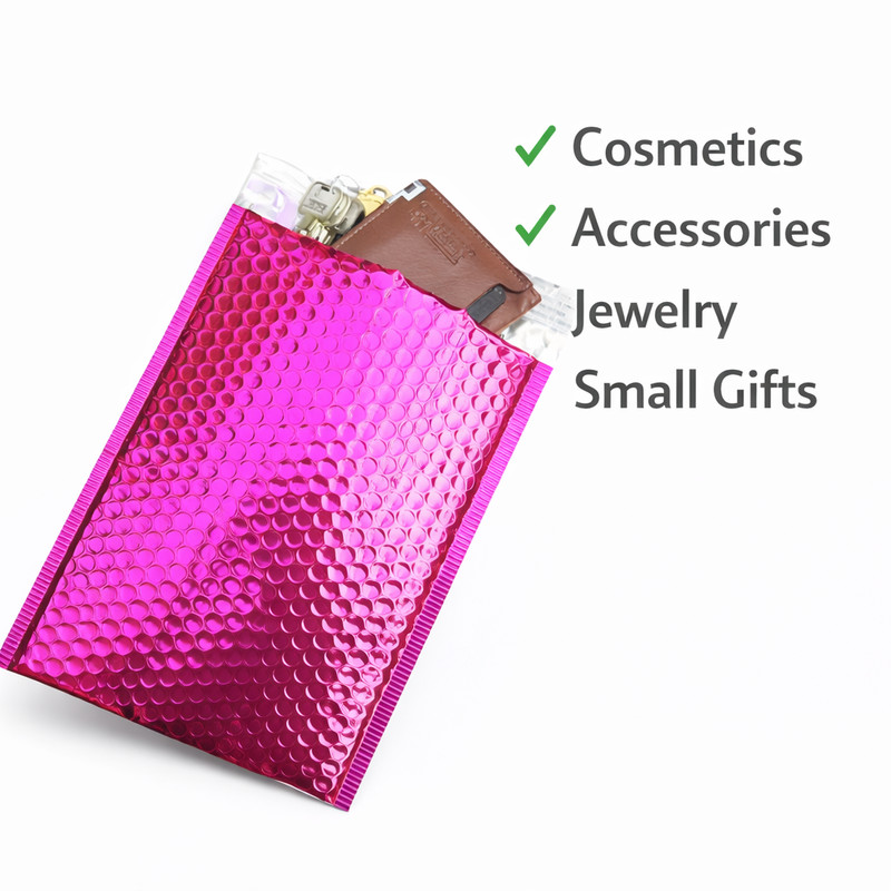 Metallic Pink Poly Bubble Mailers #2 8.5x12 Padded Envelopes 50 100 200 gallery