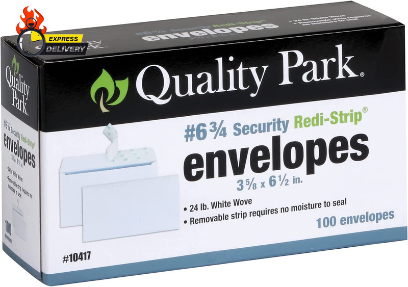 #6 3/4 Self-Seal Security Envelopes, Security Tint and Pattern, Redi-Strip Closu