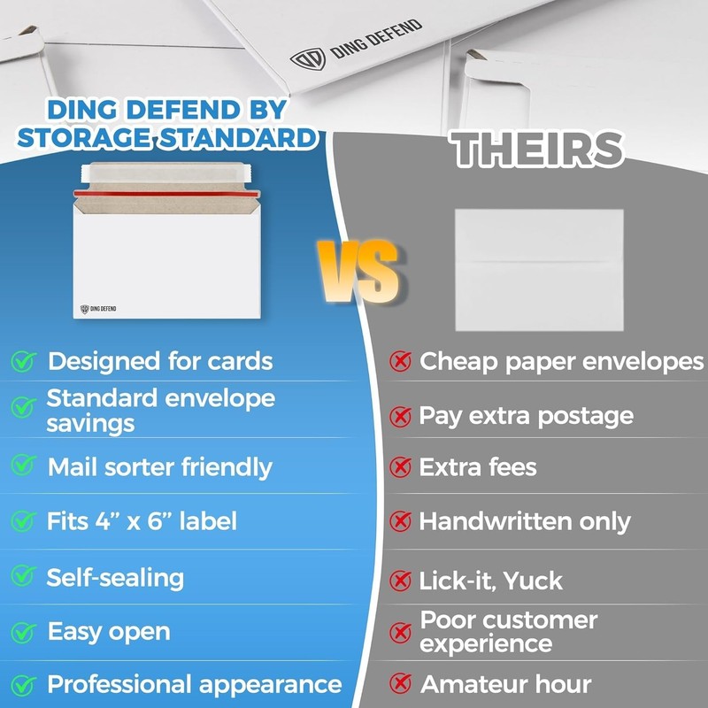 Secure 110-Pack Self-adhesive Card Shipping Envelopes - Perfect for Toploaders gallery
