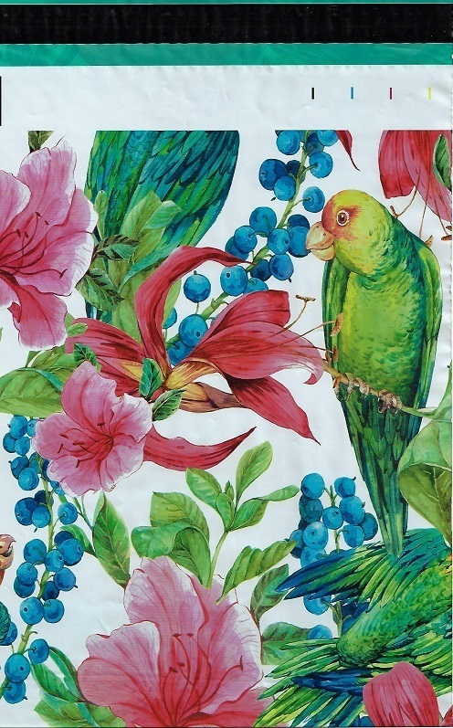 100 10x13 Pink Tropical Flowers Parrot Designer Poly Mailers Envelopes Bags gallery