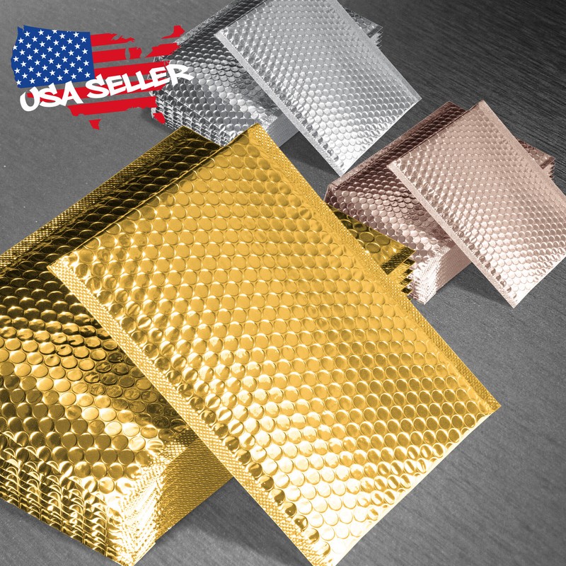 5″x7.5″ Metallic Poly Bubble Mailers Shipping Mailing Padded Bags Envelopes