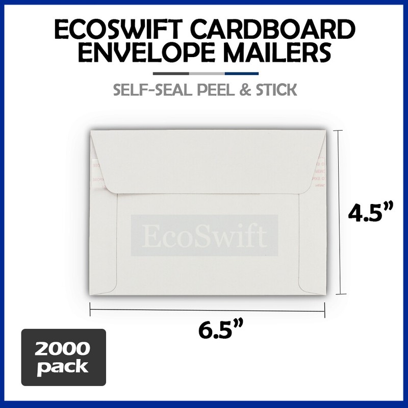 2000 – 6.5×4.5 ECOSWIFT SELF SEAL RIGID SHIPPING FLATS CARDBOARD ENVELOPE MAILER