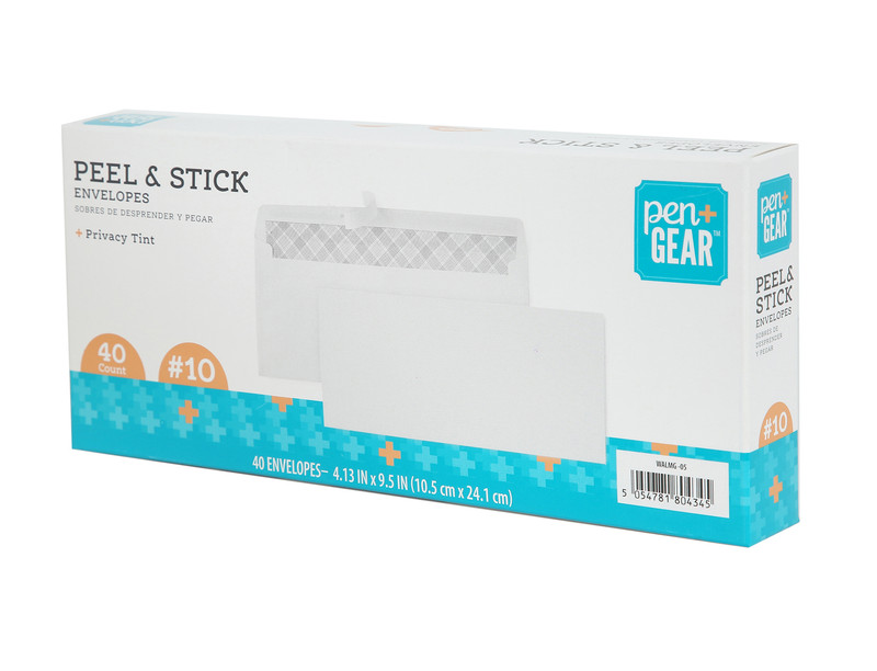 Pen+Gear #10 Business Envelopes, 20 lb. White, 40-Count +Privacy Tint