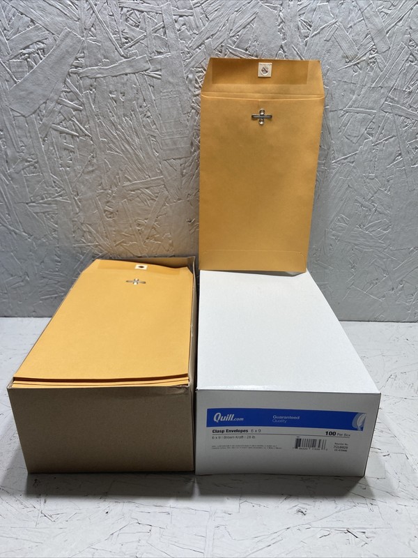 100 Count 6×9 Clasp Envelopes Brown Craft Paper