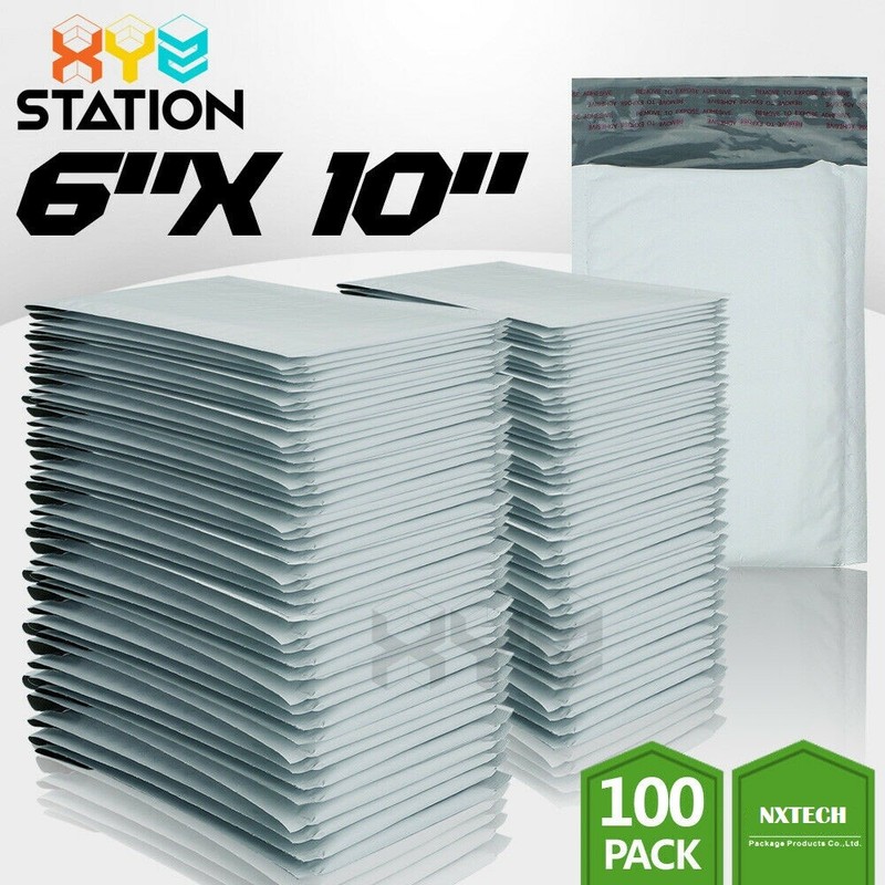 100 PCS #0 6×10 (6×9) Poly Bubble Mailers Padded Envelope Shipping Supply Bags