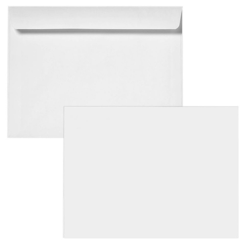 50 Pack 9 x 12 Booklet Envelopes, Open Side, 28 White Paper, Large, Jumbo