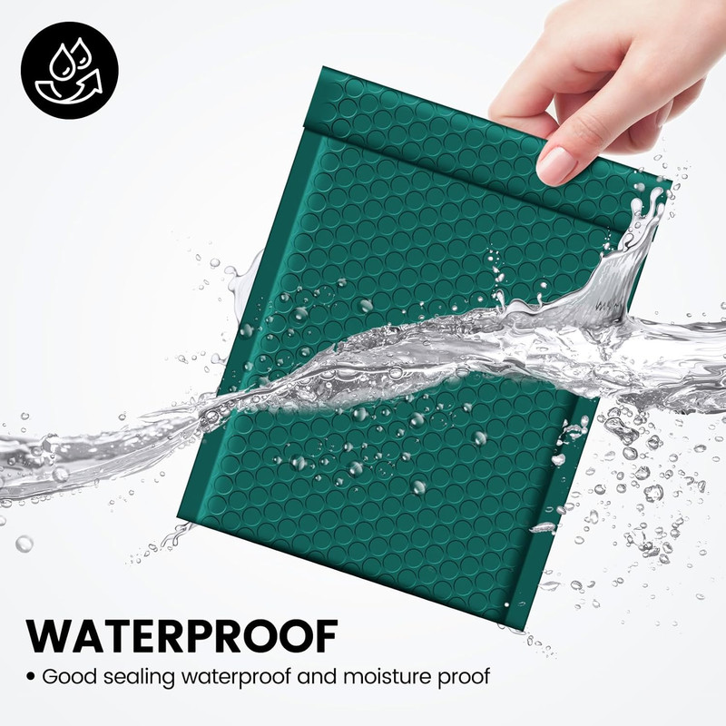 Forest Green Bubble Mailers 6×10″ – 100 Pack Self-Sealing Opaque Poly