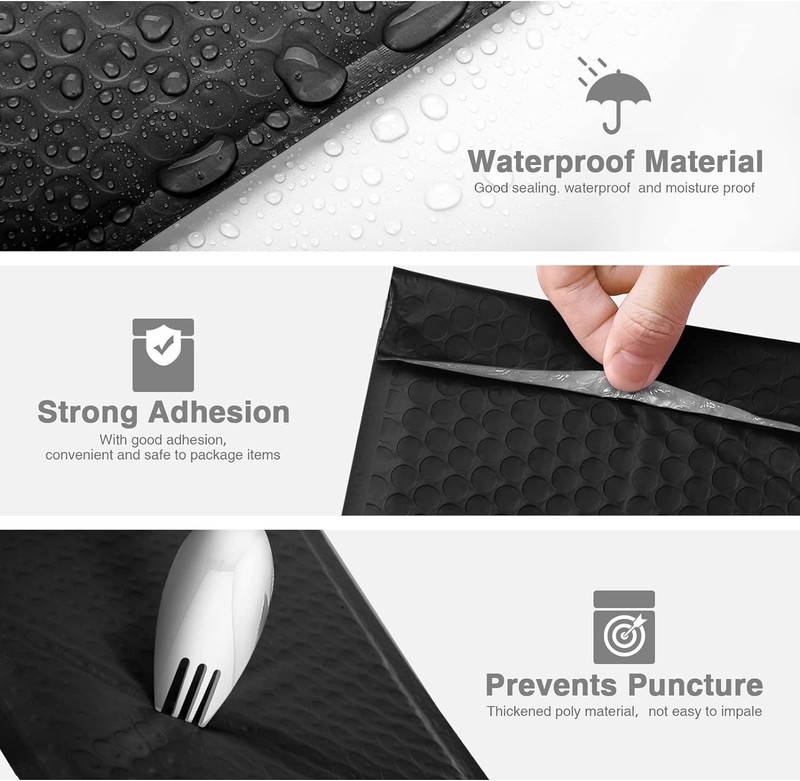 4x8 Inch Bubble Mailer 50 Pack,Black Bubble Mailers, Waterproof Self Seal Adh... gallery
