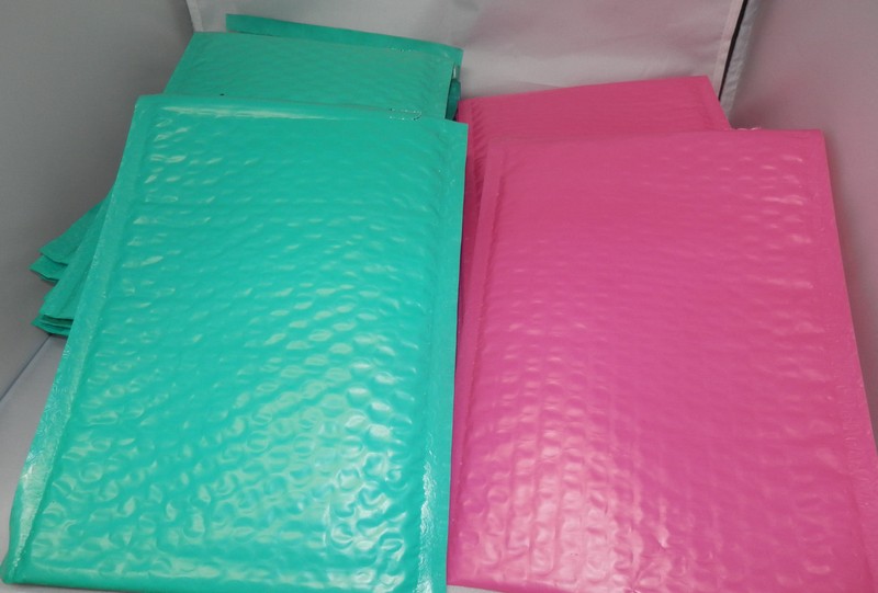 10 Hot Pink and Teal 6×9 Poly Bubble Mailers Bubble Padded Shipping Envelopes #0