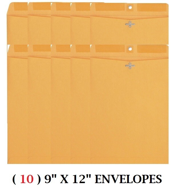( 10 ) 9×12 Manilla Brown Kraft Clasp Catalog Envelopes Letters Mailers Mailing