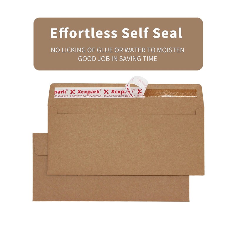 120 PCS #10 Brown Self Seal Kraft 4-1/8 x 9-1/2 inches Security Envelopes, Wi... gallery