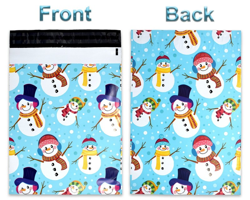 NEW 10x13 Fall, Christmas, Snowmen, Teal Snowflakes, Trees Poly Shipping Mailers gallery