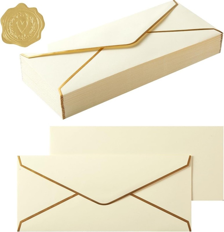 Durable Paper Envelopes 50 Count Cream Color for Baby Showers and Graduations gallery