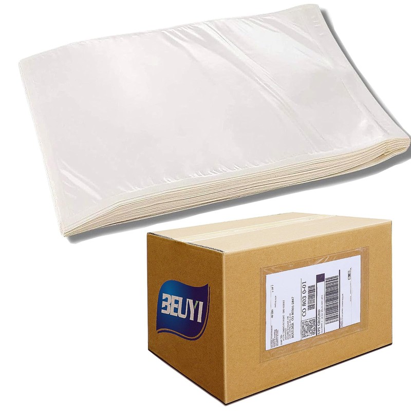 2.5 Mil Premium 7″x10″ Clear Adhesive Shipping Label Pouches, Packing List En…