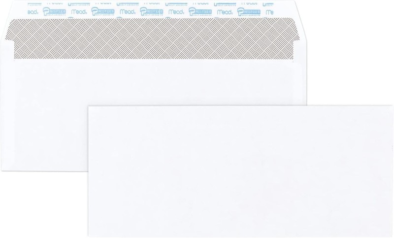 Mead #10 Security Business Envelopes (4-1/8" x 9-1/2") - 45 count, White gallery