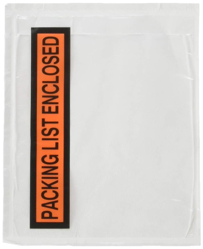 1000 pieces 4.5×5.5″ Clear with “PACKING LIST ENCLOSED” printing pouch envelo…