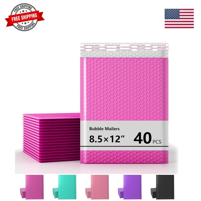 8.5 x 11 Inch Bubble Mailer 40 Pack, Waterproof Padded Envelopes with Strong …