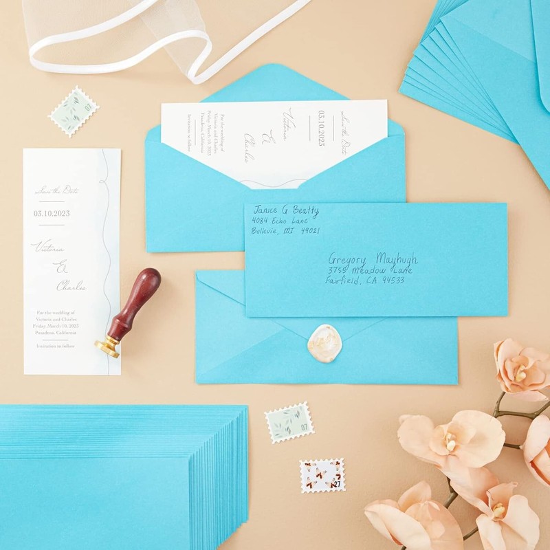 200 Pack Blue #10 Business Envelopes 4-1/8 x 9-1/2 In Business Mailing gallery