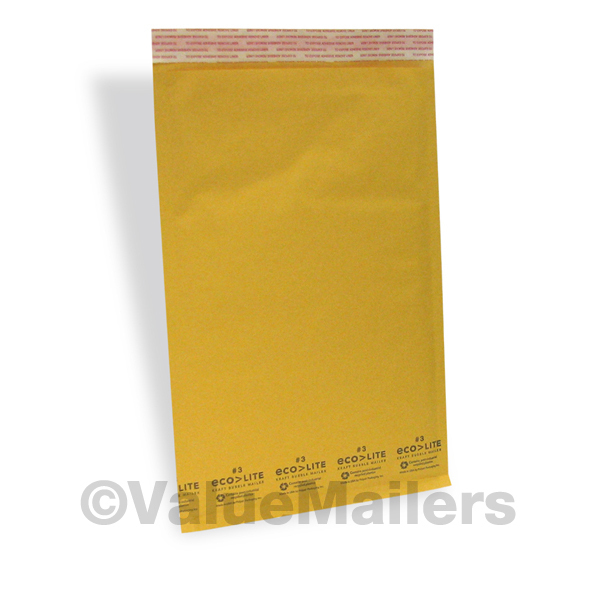 100 #3 8.5×14.5 Kraft Ecolite Bubble Mailers Padded Envelopes