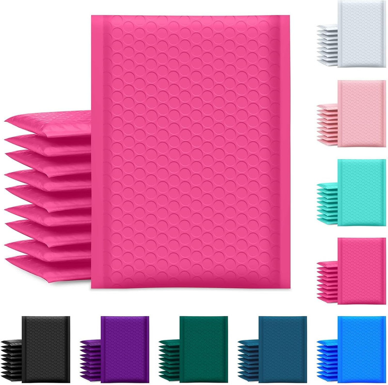 Bubble Mailer 6X10 Inch 100 Pack Usable Size 6X9 Inch Hot Pink Poly Padded Envel