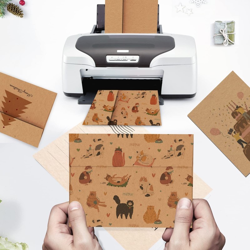 A7 Brown Kraft Envelopes Self Seal 100 Pack 120 GSM，Goefun Printable 5x7 gallery