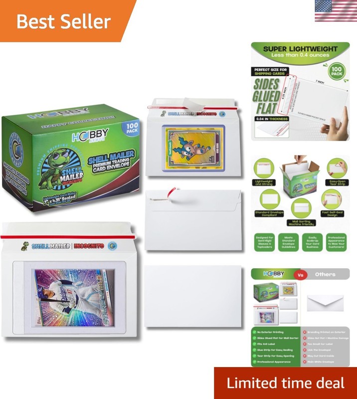 100 Pack Shell Mailer Incognito Trading Card Envelopes by , 7" x 4.35" Tradin...