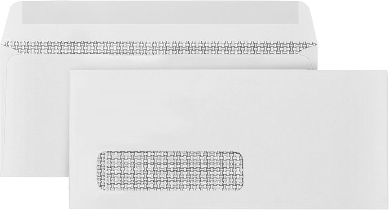 500 Number 10 Single Window Envelopes Thick Gummed Seal Secure Mailing