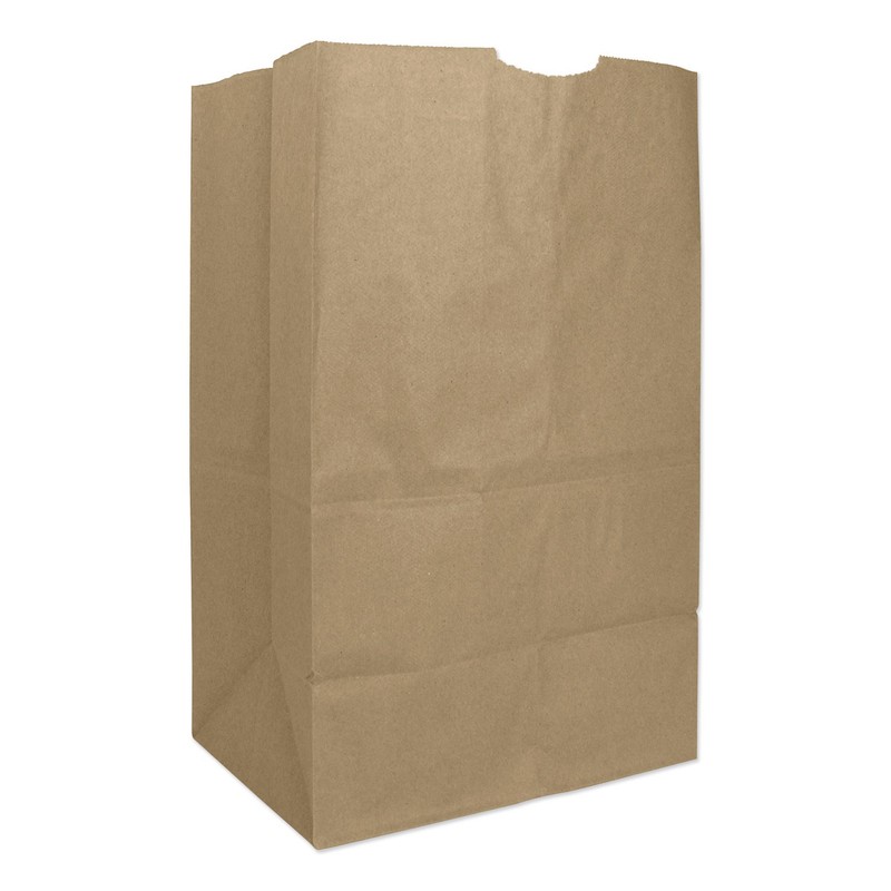 #20 Squat Paper Grocery, 50lb Kraft, Heavy-Duty 8 1/4 x5 5/16 x13 3/8, 500 bags
