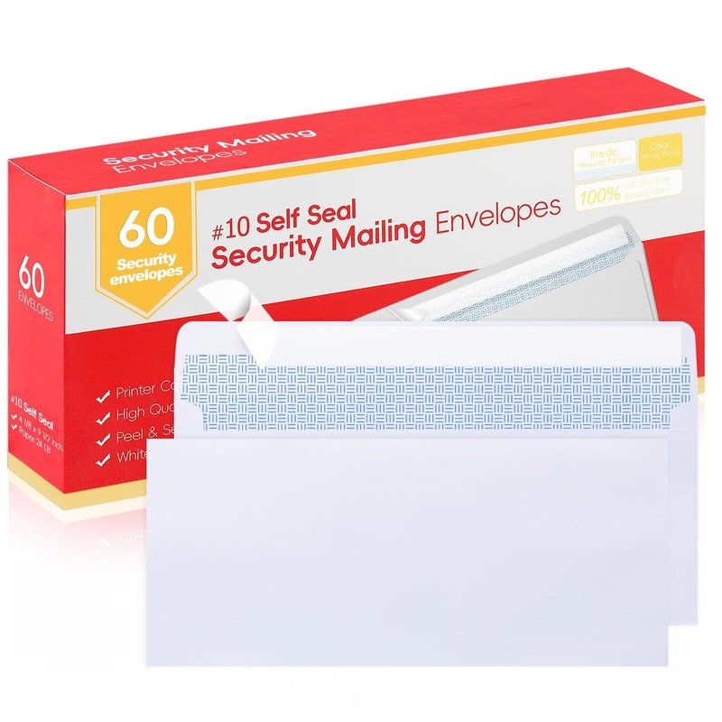 Zzrywuty #10 Letter Size Mailing Envelopes for 4.1 x 9.5 inches, White