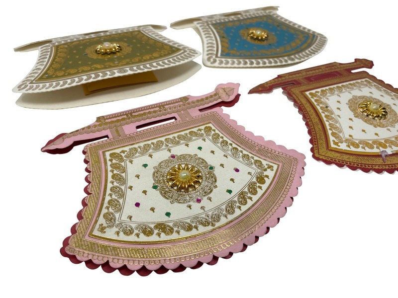 PACK OF 6 Cash Shagun Bandhani Envelopes Favor Indian Wedding Eid Gift #44GJ gallery