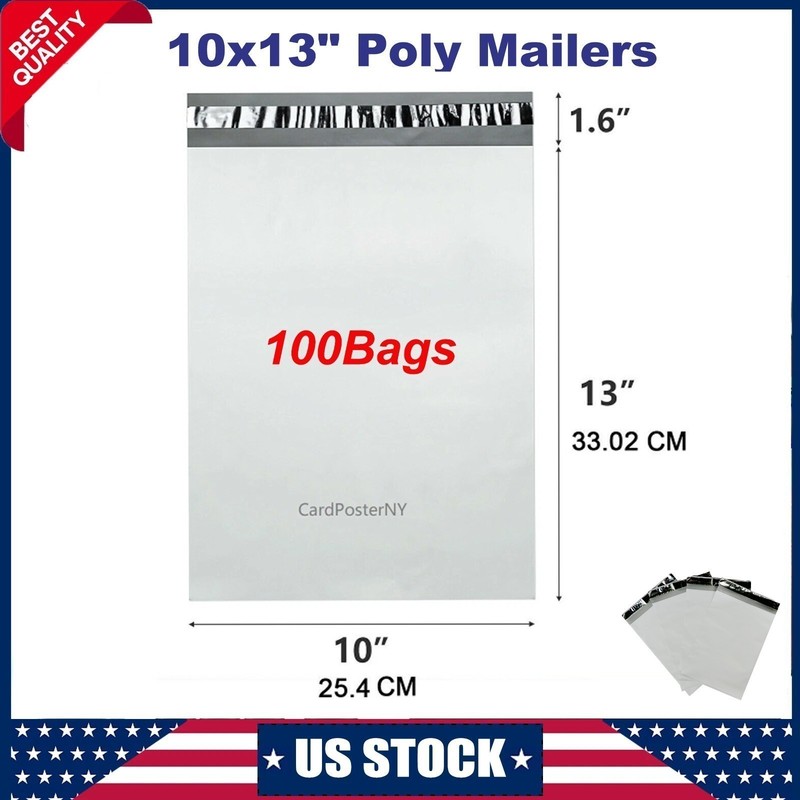 100PCS Poly Mailers Self Sealing Shipping Envelopes Plastic Mailing Bags 10×13”