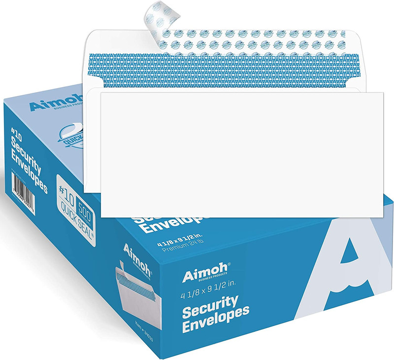 500#10 Security Self Seal Envelopes, Windowless, Premium Security Tint Pattern,